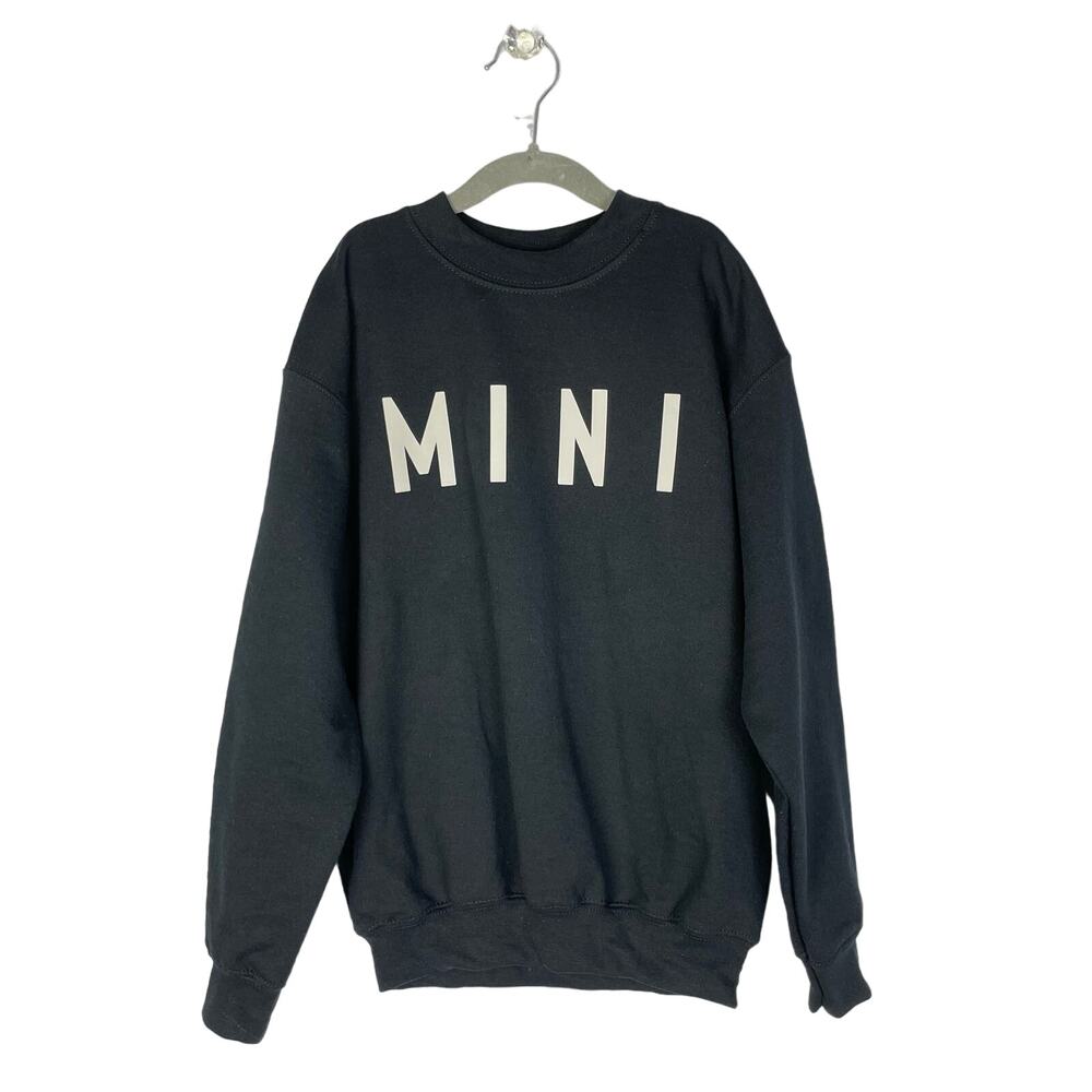 MINI | Vinyl Printed Black Youth Pullover Sweatshirt